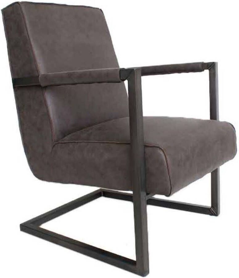 Dripio Relaxstoel Lauge Eco-leer Fauteuil Antraciet Woonkamer Met armleuning