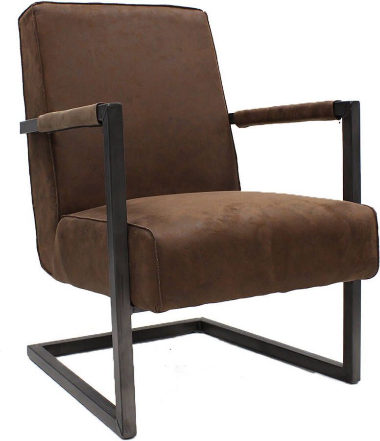 Dripio Relaxstoel Lauge Eco-leer Fauteuil Bruin Woonkamer Met armleuning