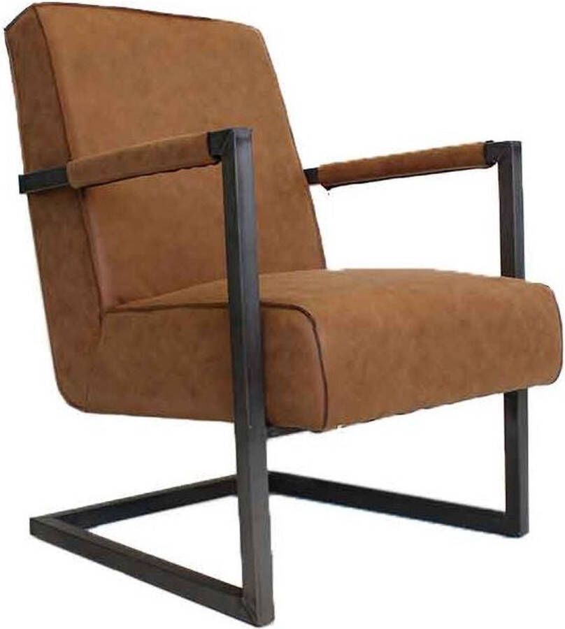 Dripio Relaxstoel Lauge Eco-leer Fauteuil Cognac Woonkamer Met armleuning