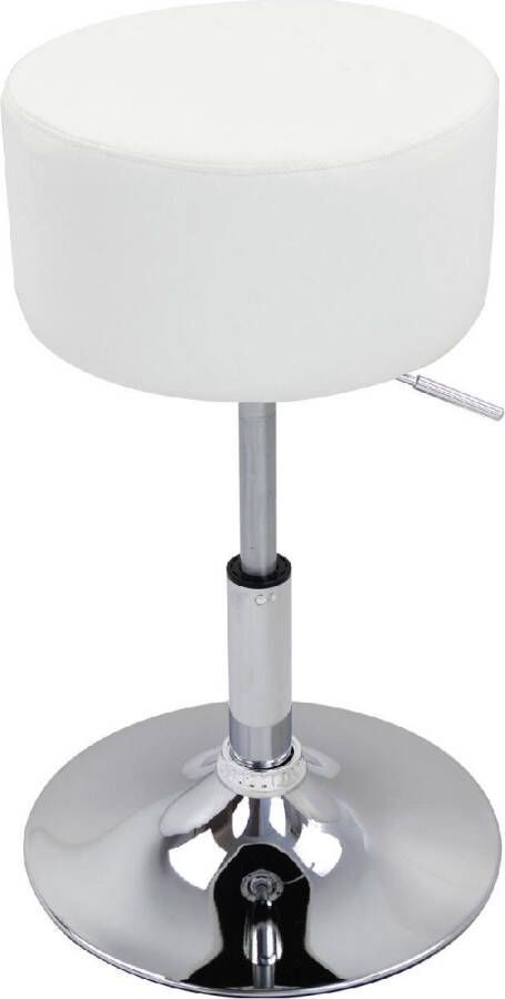 Dripio Ronde Barkruk Filiberto Met rugleuning Ergonomische barstoel Wit Set van 1 Keuken en bar In hoogte verstelbaar Zithoogte 52-67cm