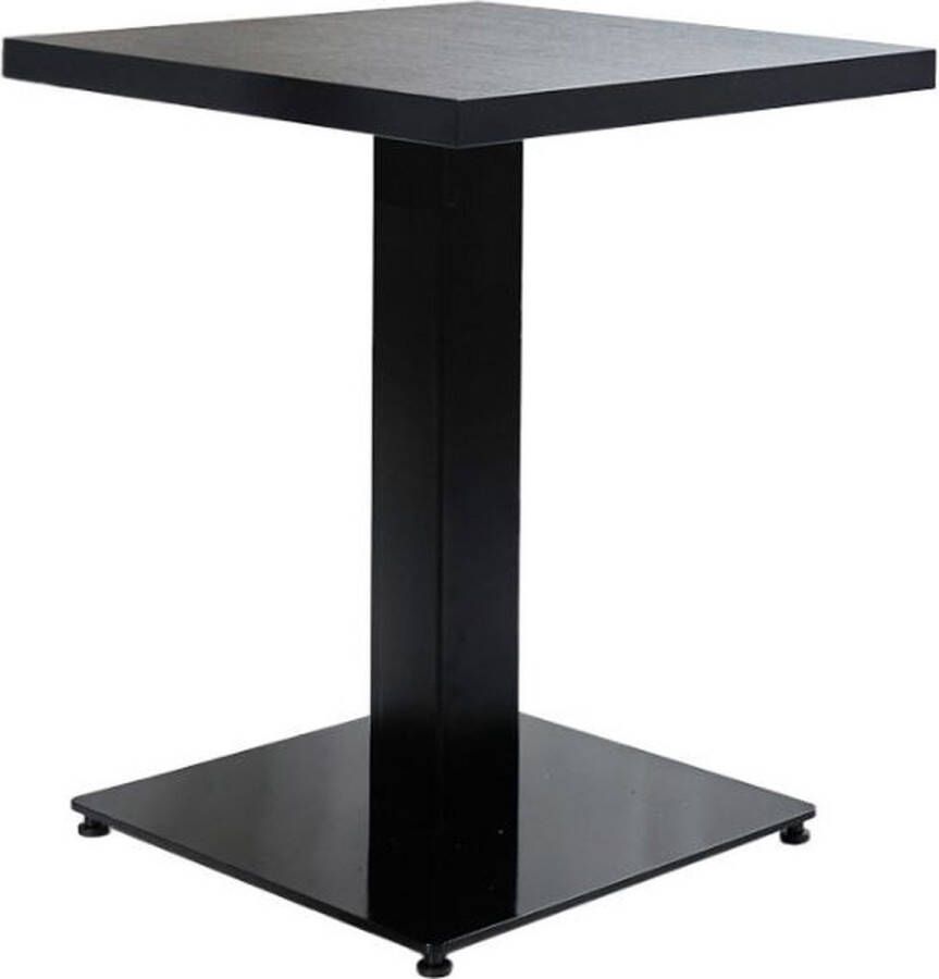 Dripio Statafel Brady modern Vierkant Bartafel voor Binnen Metaal Hout Partytafel Zwart 70x70x74cm