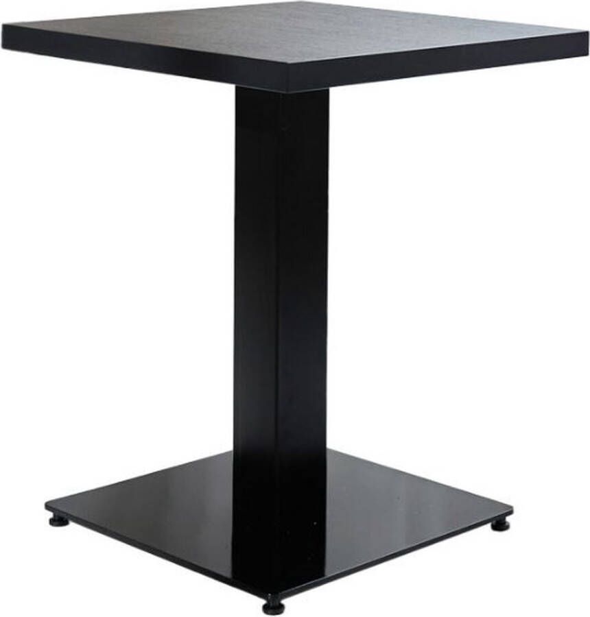 Dripio Statafel Ceara modern Vierkant Bartafel voor Binnen Metaal Hout Partytafel Zwart 60x60x74cm