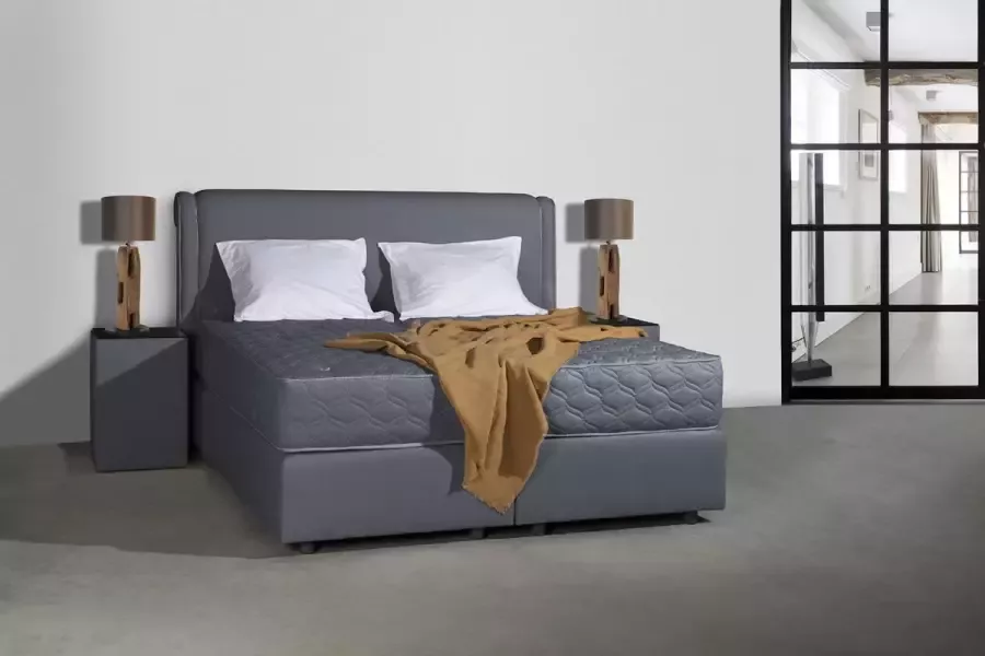 Drôme Circulair Bed Duurzame en recyclebare Boxspring Luxe Uitvoering 180x200 Blauw Grijs Denim