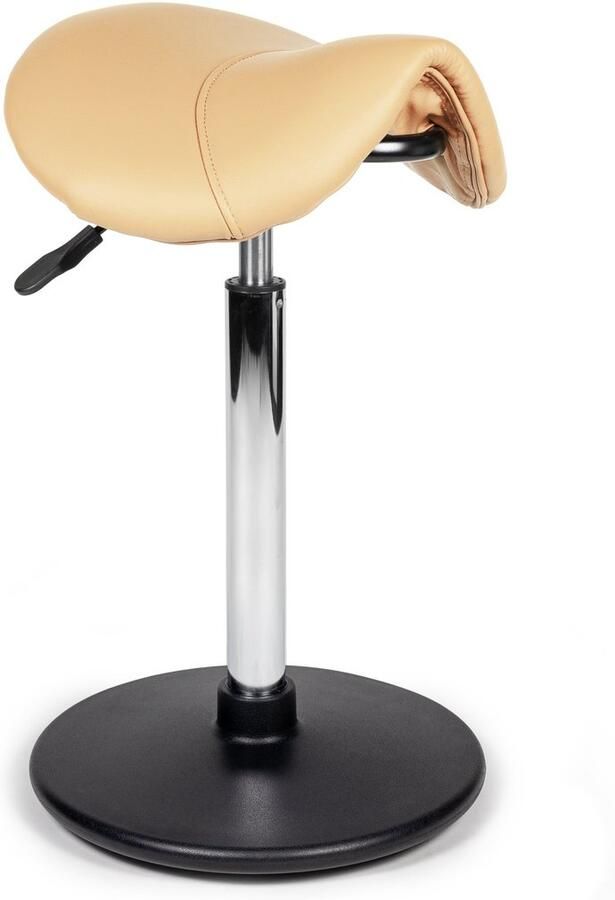 D'Romerio Ergonomische Balanskruk Beige Hoge uitvoering Wiebelkruk Balans Kruk Verstelbare zithoogte 70 84cm