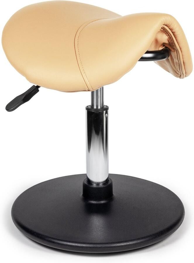 D'Romerio Ergonomische Balanskruk Beige Lage uitvoering Wiebelkruk Balans Kruk Verstelbare zithoogte 40-57cm