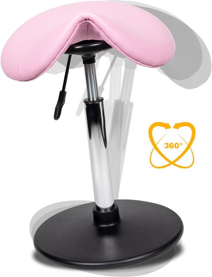 Dromerio Ergonomische Balanskruk – Verstelbare wiebelkruk voor Actief Zitten – Verbeterde Houding & Core Stabiliteit – Ideaal voor Thuiswerk & Kantoor Oranje Standaard (50-68cm) - Foto 2
