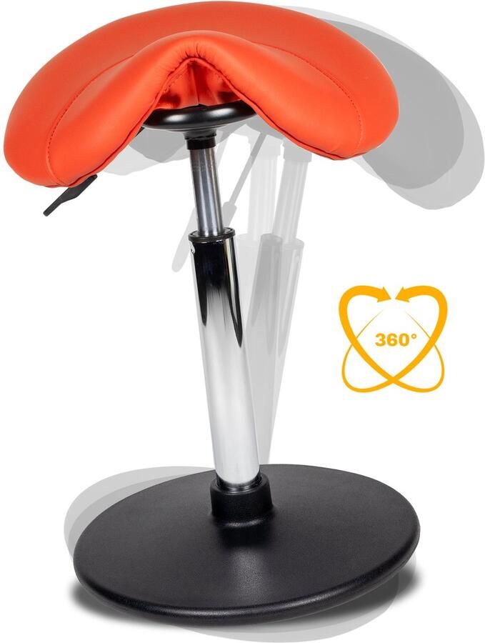 Dromerio Ergonomische Balanskruk – Verstelbare wiebelkruk voor Actief Zitten – Verbeterde Houding & Core Stabiliteit – Ideaal voor Thuiswerk & Kantoor Oranje Standaard (50-68cm) - Foto 4