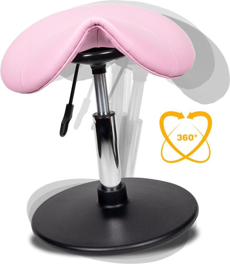 Dromerio Ergonomische Balanskruk – Verstelbare wiebelkruk voor Actief Zitten – Verbeterde Houding & Core Stabiliteit – Ideaal voor Thuiswerk & Kantoor Oranje Laag (40-57cm) - Foto 2