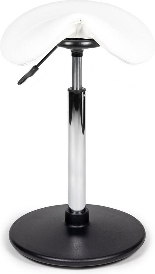 D'Romerio Ergonomische Balanskruk Wit Hoog Zithoogte 70 84cm Wiebelkruk Wobble Krukje verstelbaar bureaukruk werkkruk kruk balans