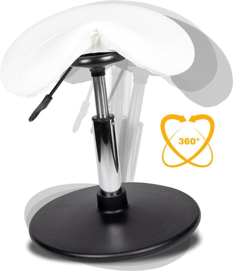 Dromerio Ergonomische Balanskruk – Verstelbare wiebelkruk voor Actief Zitten – Verbeterde Houding & Core Stabiliteit – Ideaal voor Thuiswerk & Kantoor Oranje Standaard (50-68cm)