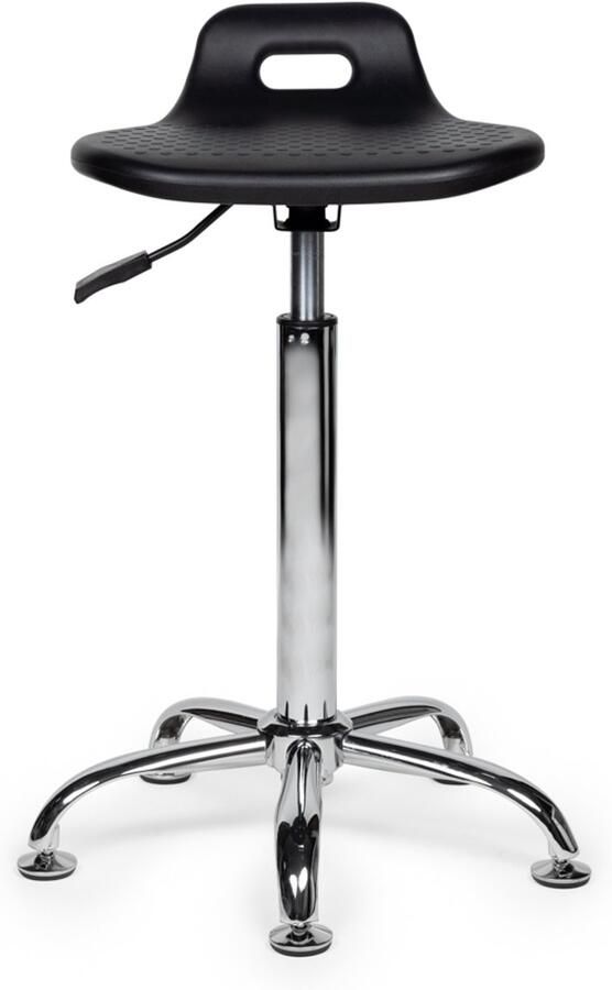 Zadelkruk Nederland Stahulp Zwart Hoog Zithoogte 70 84cm kruk op wielen krukje werkkruk zadelkruk bureaukruk kapperskruk verstelbaar draaikruk tabouret zadelkruk met rugleuning tot 160kg - Foto 2