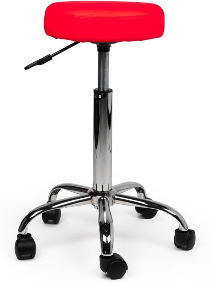 Zadelkruk Nederland Tabouret Rood Standaard Zithoogte 50 68cm kruk op wielen krukje werkkruk zadelkruk bureaukruk kapperskruk verstelbaar draaikruk tabouret zadelkruk met rugleuning tot 160kg