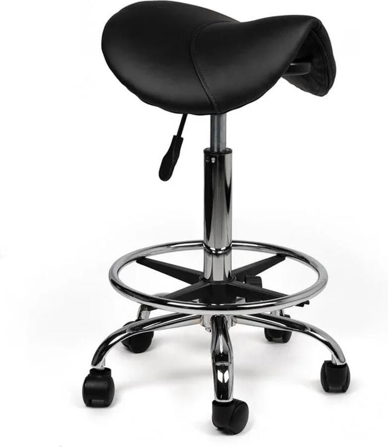 Zadelkruk Nederland Zadelkruk Kalista Standaard Zwart met Voetring Zithoogte 50 68cm zadelkruk op wielen kruk op wielen krukjes werkkruk zadelkruk bureaukruk kapperskruk verstelbaar draaikruk tabouret zadelkruk met rugleuning tot 160kg