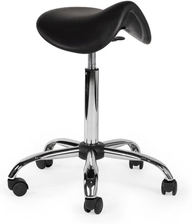 Zadelkruk Nederland Werkplaatskruk Zwart Standaard Zithoogte 50 68cm kruk op wielen krukje werkkruk zadelkruk bureaukruk kapperskruk verstelbaar draaikruk tabouret zadelkruk met rugleuning tot 160kg