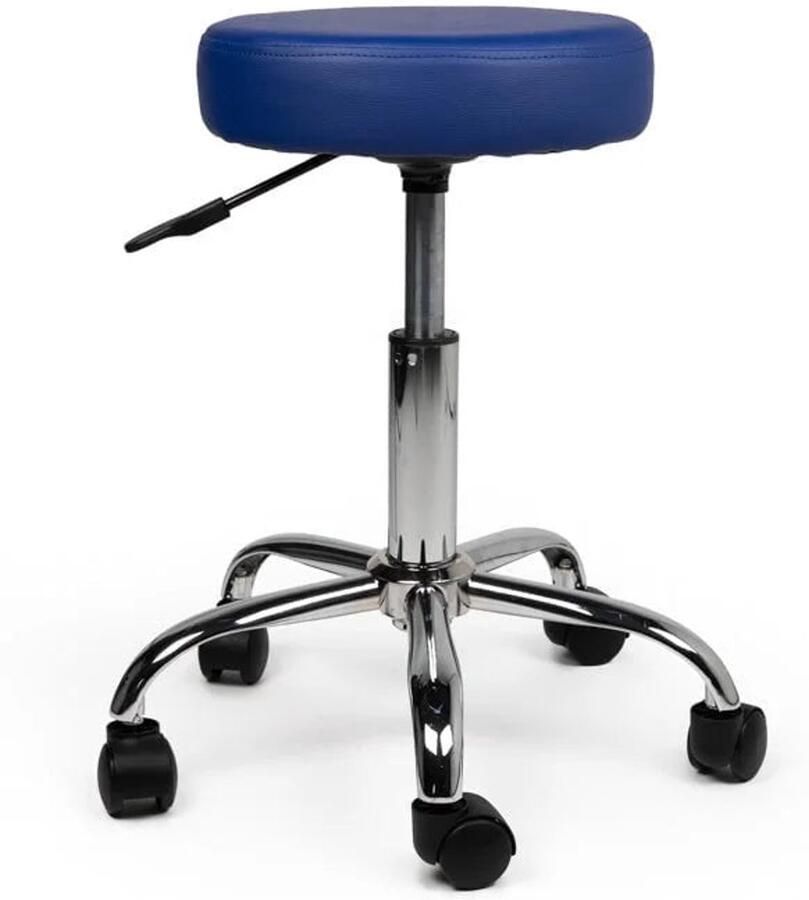 Dromerio Multifunctionele Tabouret Kruk Blauw – Moderne Zitkruk met Comfortabele Zitting – Perfect voor Elke Kamer – Duurzaam & Licht van Gewicht Laag (40-57cm) zonder Voetsteun Standaard wielen - Foto 2