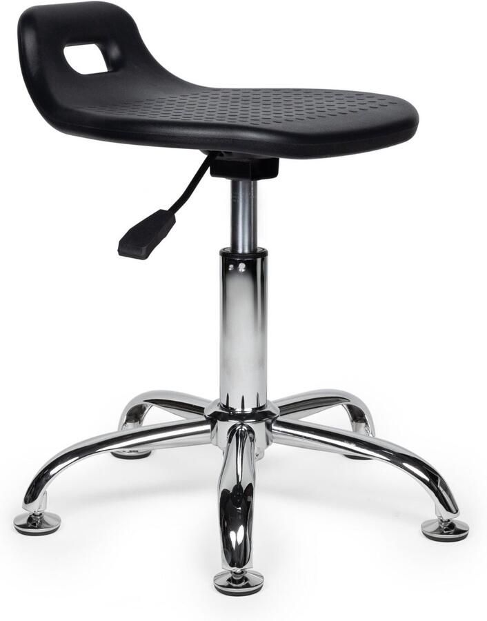 D'Romerio Stahulp Kruk – Ergonomische Sta-Kruk en Verstelbare Werkstoel – Zithoogte 40 56cm Comfortabele Hoogte Verstelbare Kruk voor Werkplaats Magazijn Laboratorium Industrie Bureau & Thuis