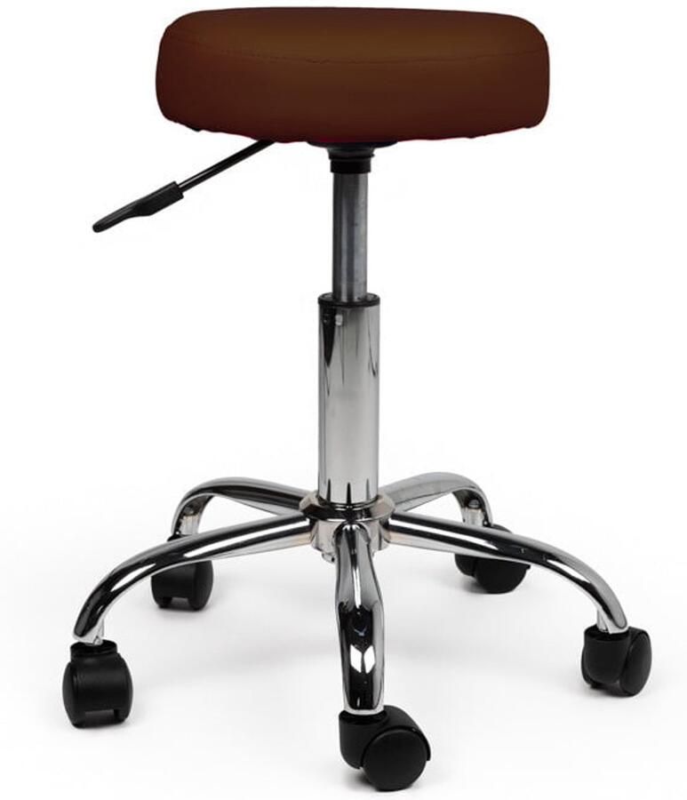 Zadelkruk Nederland Tabouret Bruin Laag Zithoogte 40 58cm kruk op wielen krukje werkkruk zadelkruk bureaukruk kapperskruk verstelbaar draaikruk tabouret zadelkruk met rugleuning tot 160kg