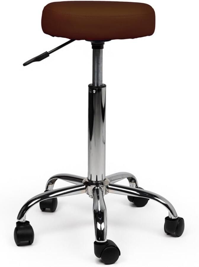 Zadelkruk Nederland Tabouret Bruin Standaard Zithoogte 50 68cm kruk op wielen krukje werkkruk zadelkruk bureaukruk kapperskruk verstelbaar draaikruk tabouret zadelkruk met rugleuning tot 160kg