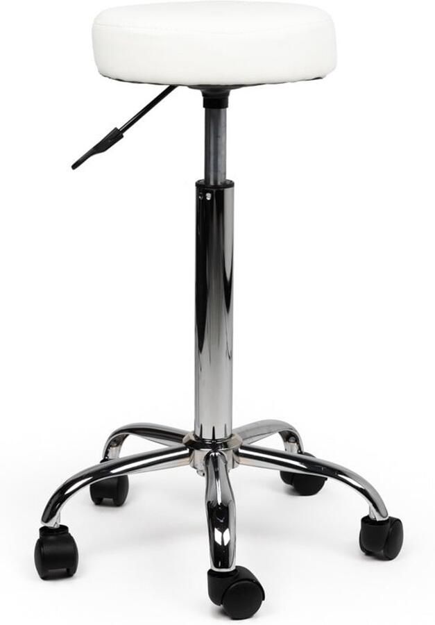 Zadelkruk Nederland Tabouret Wit Hoog Zithoogte 70 84cm kruk op wielen krukje werkkruk zadelkruk bureaukruk kapperskruk verstelbaar draaikruk tabouret zadelkruk met rugleuning tot 160kg