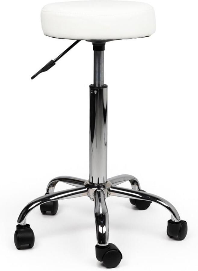 Zadelkruk Nederland Tabouret Wit Standaard Zithoogte 50 68cm kruk op wielen krukje werkkruk zadelkruk bureaukruk kapperskruk verstelbaar draaikruk tabouret zadelkruk met rugleuning tot 160kg