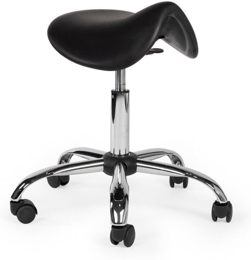 Zadelkruk Nederland Werkplaatskruk Zwart Laag Zithoogte 40 58cm kruk op wielen krukje werkkruk zadelkruk bureaukruk kapperskruk verstelbaar draaikruk tabouret zadelkruk met rugleuning tot 160kg