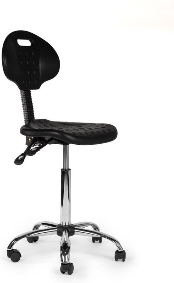 Zadelkruk Nederland Werkplaatsstoel Zwart Standaard Zithoogte 50 68cm kruk op wielen krukje werkkruk zadelkruk bureaukruk kapperskruk verstelbaar draaikruk tabouret zadelkruk met rugleuning tot 160kg