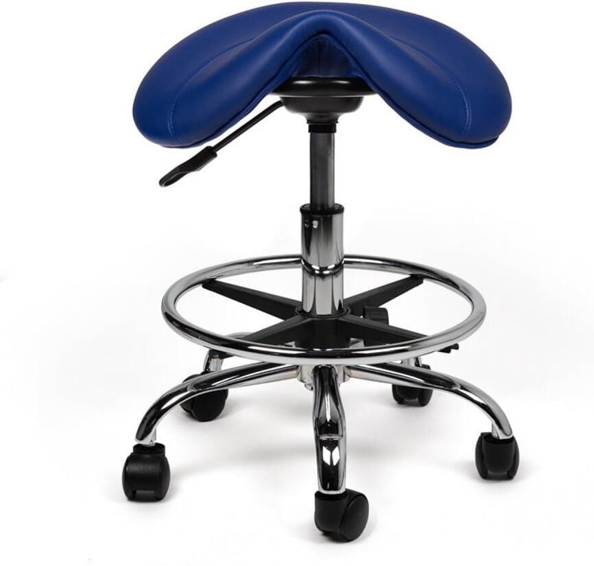 Zadelkruk Nederland Zadelkruk Antaris Blauw Laag met Voetring- Zithoogte 40 58cm kruk op wielen krukje werkkruk zadelkruk bureaukruk kapperskruk verstelbaar draaikruk tabouret zadelkruk met rugleuning tot 160kg