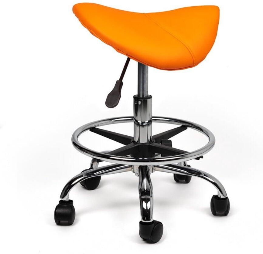 Zadelkruk Nederland Zadelkruk Antaris Oranje Laag met Voetring Zithoogte 40 58cm kruk op wielen krukje werkkruk zadelkruk bureaukruk kapperskruk verstelbaar draaikruk tabouret zadelkruk met rugleuning tot 160kg