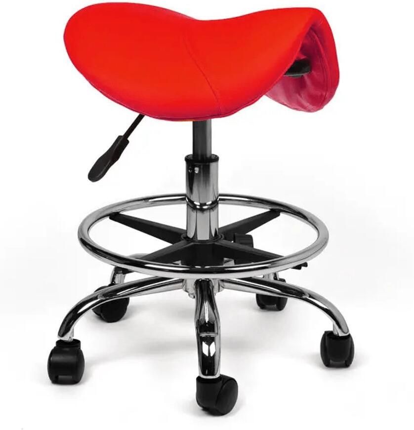 Zadelkruk Nederland Zadelkruk Antaris Rood Laag met Voetring Zithoogte 40 58cm kruk op wielen krukje werkkruk zadelkruk bureaukruk kapperskruk verstelbaar draaikruk tabouret zadelkruk met rugleuning tot 160kg