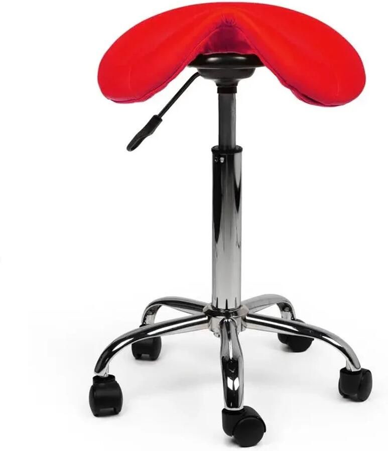 Zadelkruk Nederland Zadelkruk Kalista Standaard Rood Zithoogte 50 68cm kruk op wielen krukje werkkruk zadelkruk bureaukruk kapperskruk verstelbaar draaikruk tabouret zadelkruk met rugleuning tot 160kg