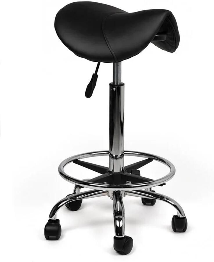 Zadelkruk Nederland Zadelkruk Zeno Hoog Zwart met Voetring Zithoogte 70 84cm zadelkruk op wielen kruk op wielen krukjes werkkruk zadelkruk bureaukruk kapperskruk verstelbaar draaikruk tabouret zadelkruk met rugleuning tot 160kg