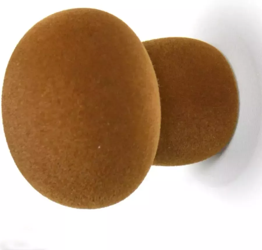 Droog Design Kapstok Wandhaak SOFTKNOB VELVET Luna Bruin 8 x 8 5 cm