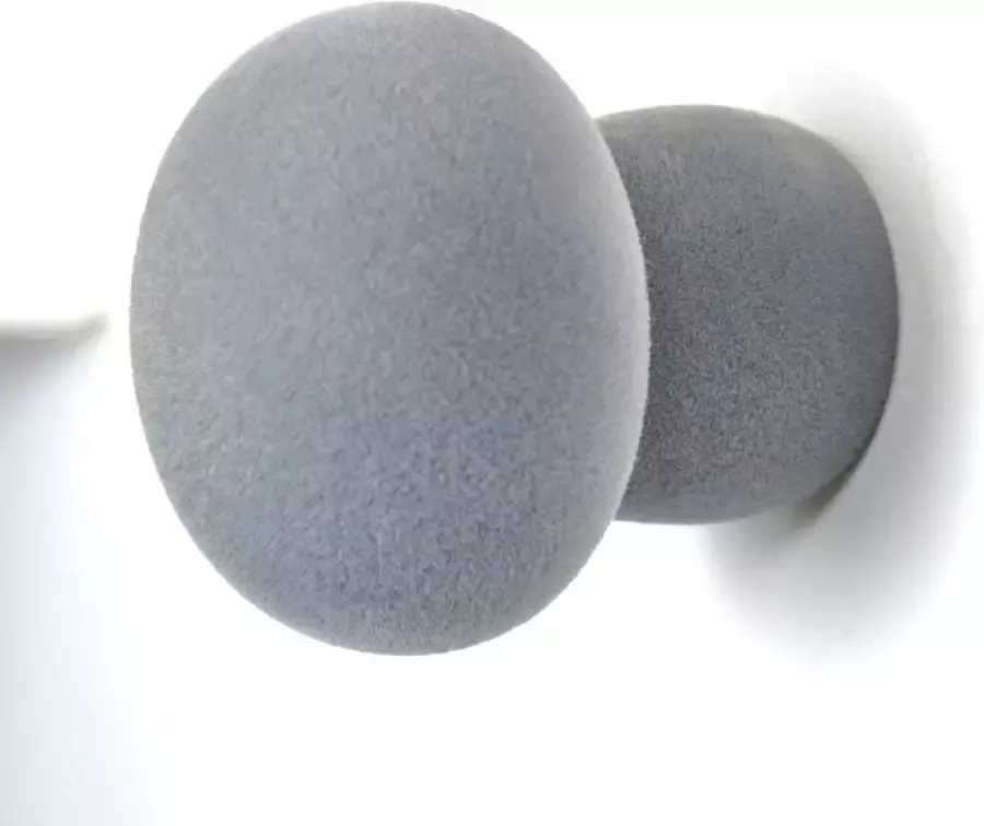 Droog Design Kapstok Wandhaak SOFTKNOB VELVET Luna Grijs 8 x 8 5 cm