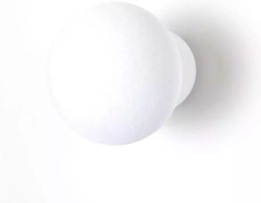 Droog Design Kapstok Wandhaak SOFTKNOB Velvet Luna Wit 8 x 8 5 cm