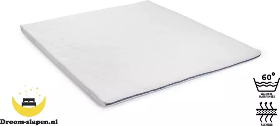 Droom slapen Traagschuim topdekmatras 80x200 6cm Topper Anti allergisch Ventilerende Cooltouch tijk
