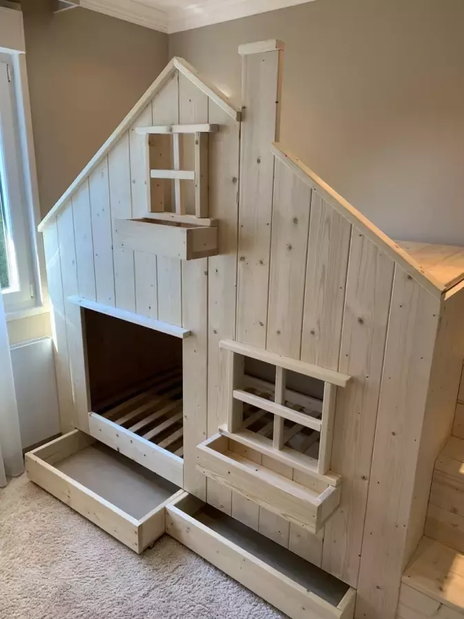 Droommeubel Concurrent Bram Bedhuisje Boomhutbed Steigerhout Kinderbed