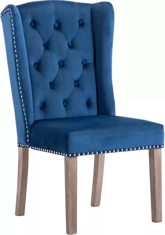 DroomMeubels Eetkamerstoel blauw fluweel