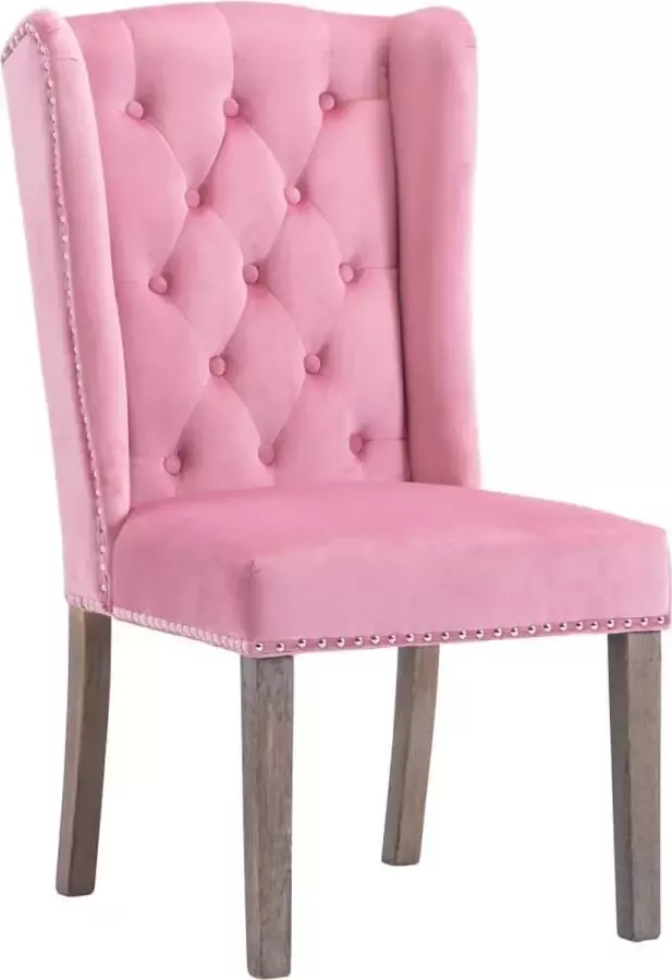 DroomMeubels Eetkamerstoel fluweel roze