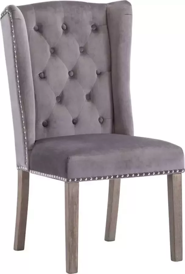 DroomMeubels Eetkamerstoel grijs fluweel