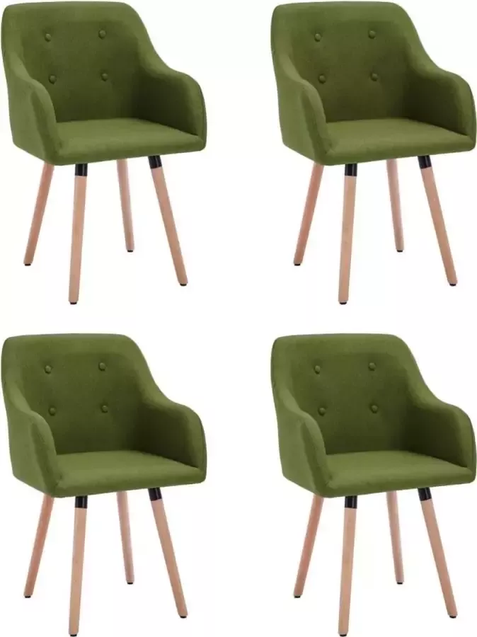 DroomMeubels Eetkamerstoelen 4 stuks stof groen