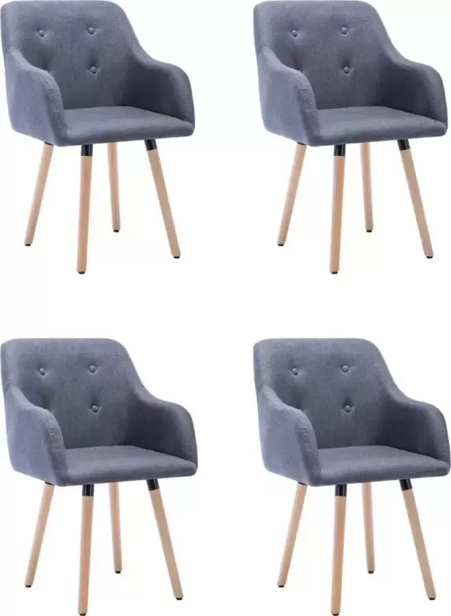 DroomMeubels Eetkamerstoelen 4 stuks stof lichtgrijs