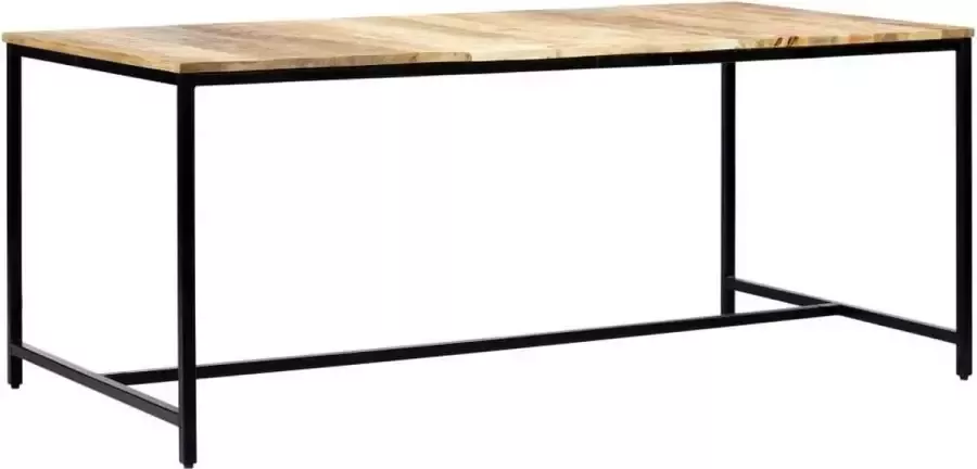 vidaXL Eettafel 180x90x75 cm massief ruw mangohout