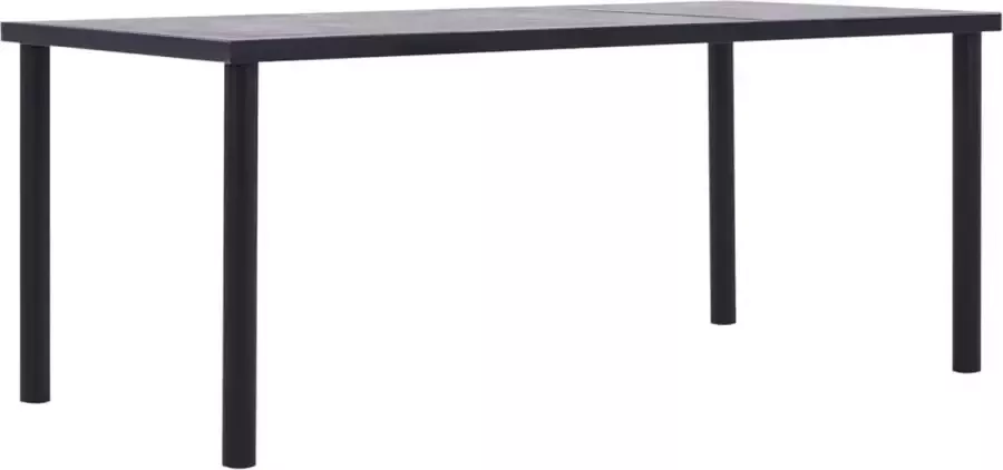 VidaXL Eettafel zwart en betongrijs 200x100x75 cm MDF