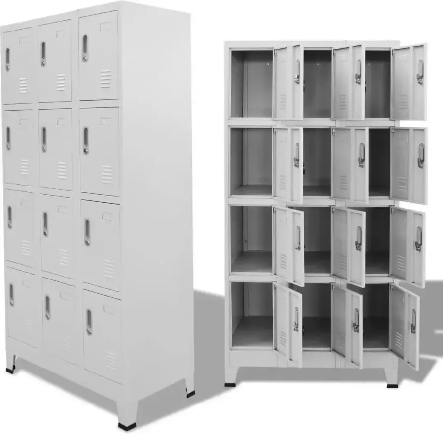 VidaXL Lockerkast met 12 vakken 90x45x180 cm