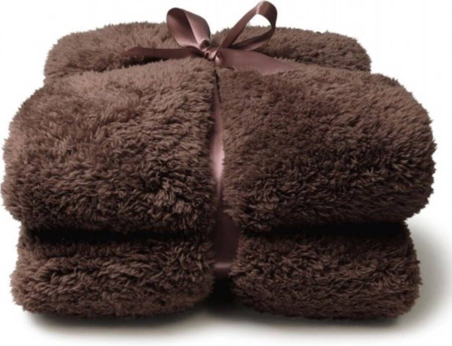 Droomtextiel Teddy Plaid Taupe 150 x 200 cm Teddy Deken Super Zacht Warm en Donzig Bank Plaid