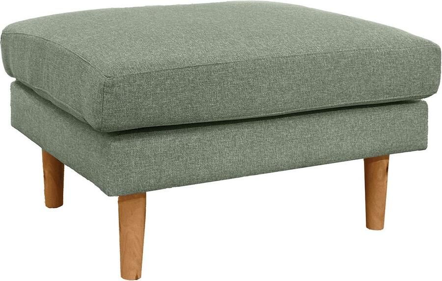 Drop Bankstel Argo set van 3 + 2 + ottoman kleur Mint- bank met 3 zitplaatsen + bank met 2 zitplaatsen + ottoman poef Textiel Houten poten Zithoogte 44 cm - Foto 2