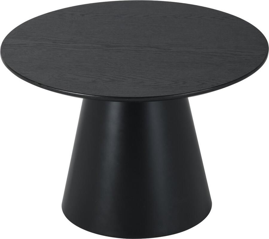 Drop Salontafel Carly kleur zwart melamine tafelblad 18mm met volle conische voet uit mdf 60 x 60 x 40 cm