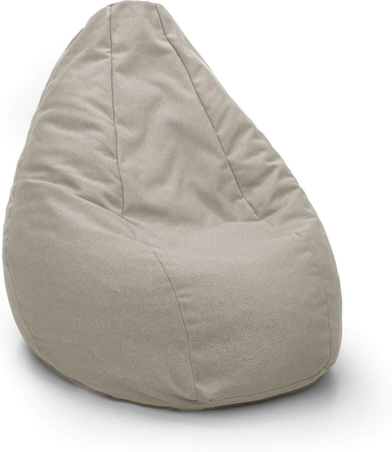 Drop & Sit compacte zitzak milieuvriendelijk beige gemaakt van 90% gerecyclede PET flessen met uitneembare binnenzak