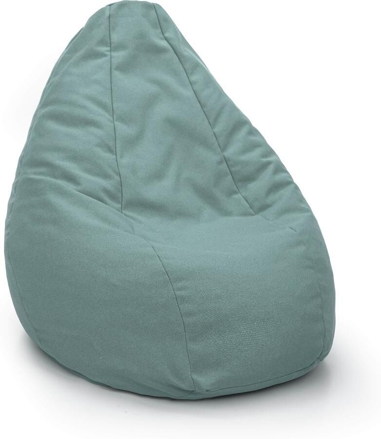 Drop & Sit compacte zitzak milieuvriendelijk mint gemaakt van 90% gerecyclede PET flessen waterafstotend met uitneembare binnenzak