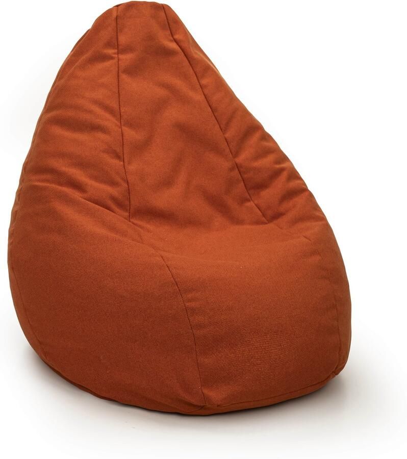 Drop & Sit compacte zitzak milieuvriendelijk oranje gemaakt van 90% gerecyclede PET flessen waterafstotend met uitneembare binnenzak